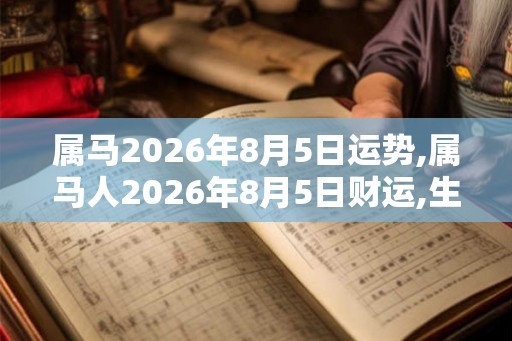 属马2026年8月5日运势,属马人2026年8月5日财运,生肖马2026年8月5日运势