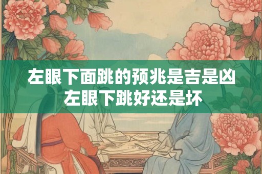 左眼下面跳的预兆是吉是凶 左眼下跳好还是坏