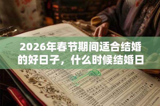 2026年春节期间适合结婚的好日子，什么时候结婚日子好？
