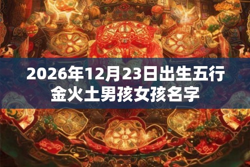 2026年12月23日出生五行金火土男孩女孩名字