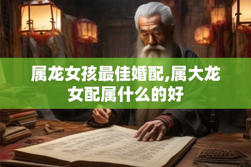 属龙女孩最佳婚配,属大龙女配属什么的好