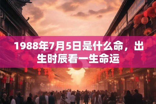 1988年7月5日是什么命，出生时辰看一生命运