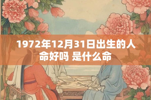 1972年12月31日出生的人命好吗 是什么命
