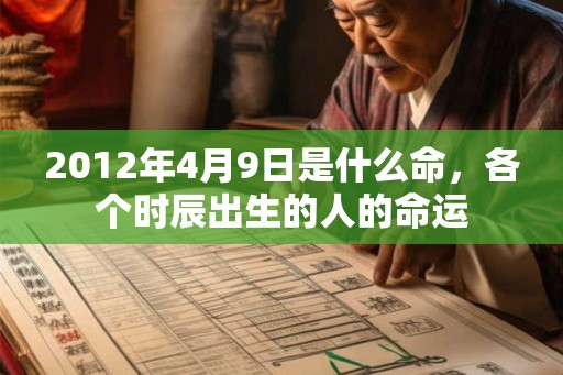 2012年4月9日是什么命，各个时辰出生的人的命运