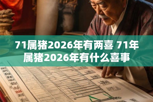 71属猪2026年有两喜 71年属猪2026年有什么喜事 71属猪2026年有两喜 71年属猪2026年有什么喜事
