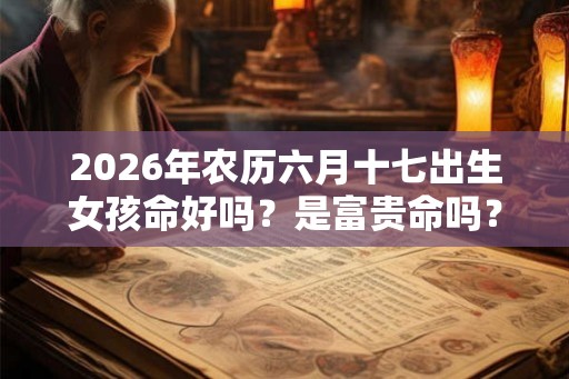 2026年农历六月十七出生女孩命好吗？是富贵命吗？