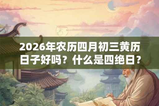 2026年农历四月初三黄历日子好吗?什么是四绝日? 2026年农历四月初三黄历日子好吗?什么是四绝日?