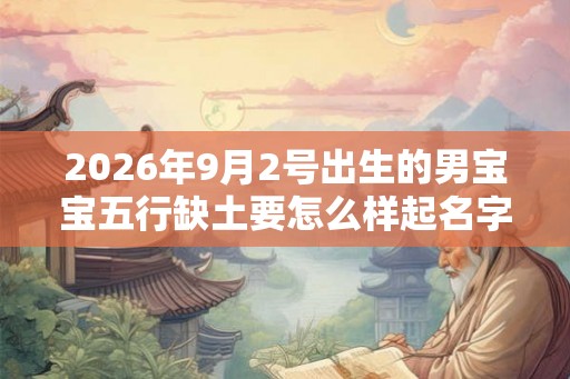 2026年9月2号出生的男宝宝五行缺土要怎么样起名字