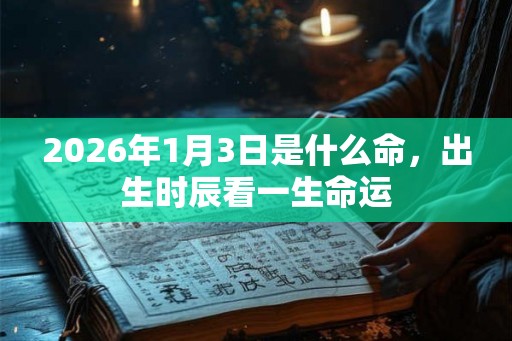 2026年1月3日是什么命，出生时辰看一生命运