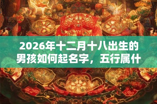 2026年十二月十八出生的男孩如何起名字，五行属什么