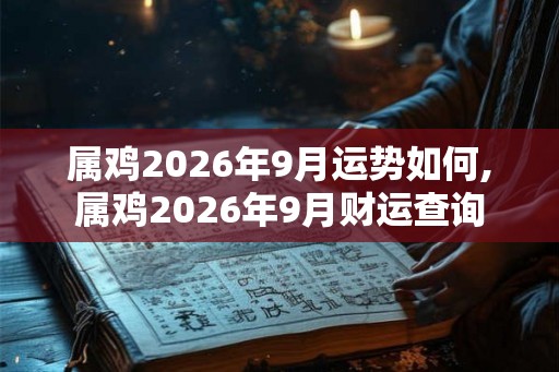 属鸡2026年9月运势如何,属鸡2026年9月财运查询 属鸡2026年9月运势如何,属鸡2026年9月财运查询