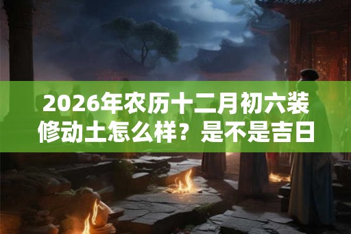 2026年农历十二月初六装修动土怎么样？是不是吉日？
