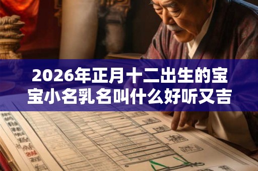 2026年正月十二出生的宝宝小名乳名叫什么好听又吉利？