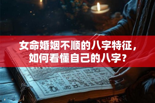 女命婚姻不顺的八字特征，如何看懂自己的八字？