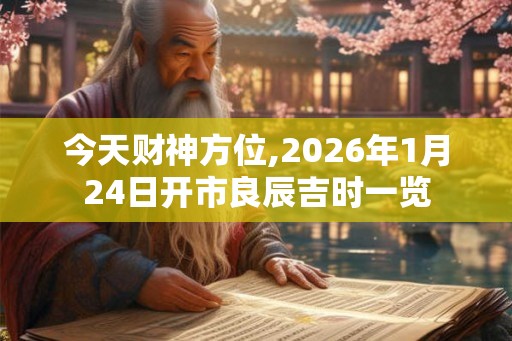 今天财神方位,2026年1月24日开市良辰吉时一览