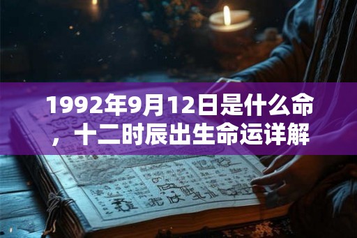 1992年9月12日是什么命,十二时辰出生命运详解 1992年9月12日是什么命,十二时辰出生命运详解