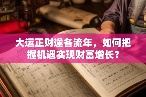 大运正财逢各流年,如何把握机遇实现财富增长? 大运正财逢各流年,如何把握机遇实现财富增长?