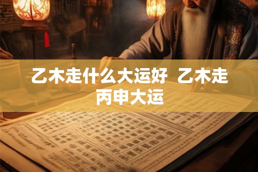 乙木走什么大运好  乙木走丙申大运