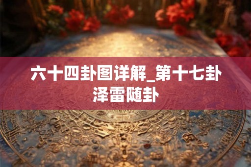 六十四卦图详解_第十七卦泽雷随卦