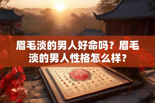 眉毛淡的男人好命吗?眉毛淡的男人性格怎么样? 眉毛淡的男人好命吗?眉毛淡的男人性格怎么样?