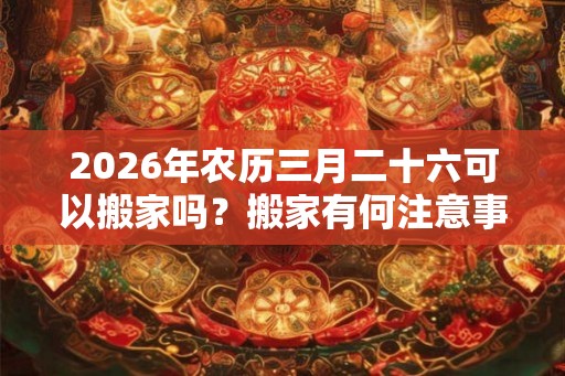 2026年农历三月二十六可以搬家吗?搬家有何注意事项? 2026年农历三月二十六可以搬家吗?搬家有何注意事项?