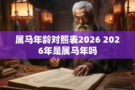 属马年龄对照表2026 2026年是属马年吗