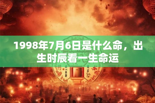 1998年7月6日是什么命，出生时辰看一生命运