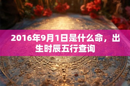 2016年9月1日是什么命，出生时辰五行查询