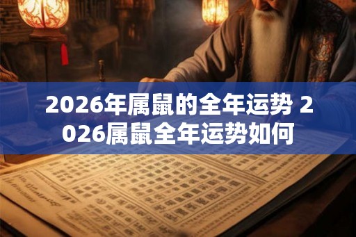 2026年属鼠的全年运势 2026属鼠全年运势如何