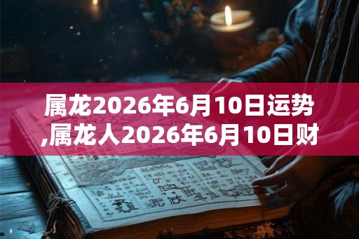 属龙2026年6月10日运势,属龙人2026年6月10日财运,生肖龙2026年6月10日运势