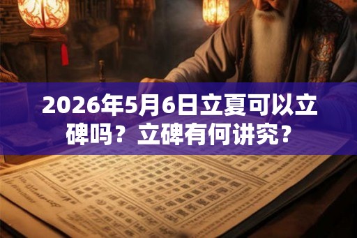 2026年5月6日立夏可以立碑吗？立碑有何讲究？