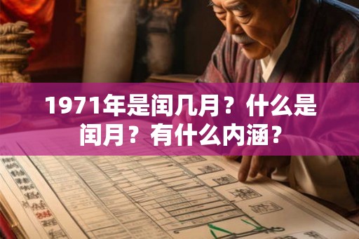 1971年是闰几月？什么是闰月？有什么内涵？