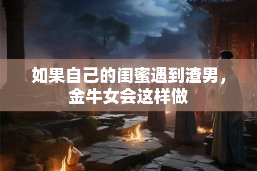 如果自己的闺蜜遇到渣男，金牛女会这样做