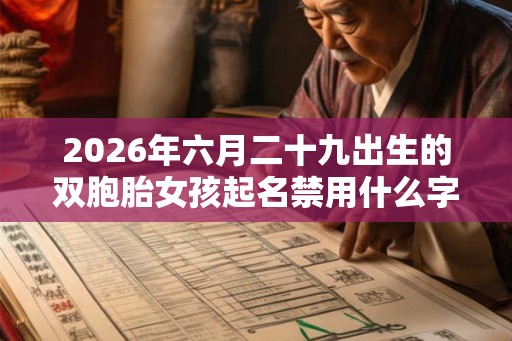 2026年六月二十九出生的双胞胎女孩起名禁用什么字，五行属什么