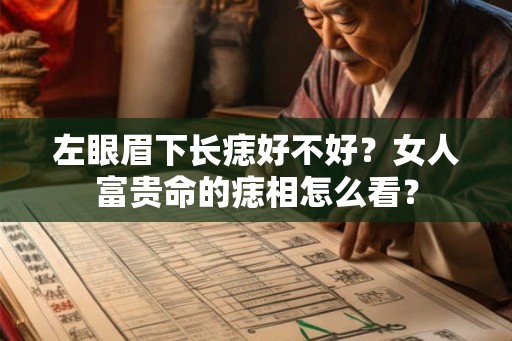 左眼眉下长痣好不好？女人富贵命的痣相怎么看？