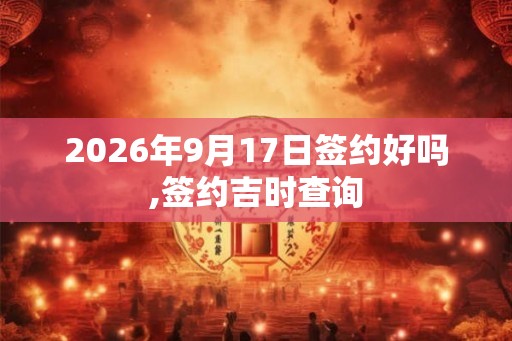2026年9月17日签约好吗,签约吉时查询 2026年9月17日签约好吗,签约吉时查询