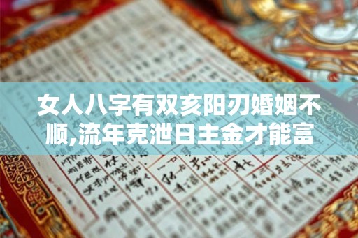 女人八字有双亥阳刃婚姻不顺,流年克泄日主金才能富贵