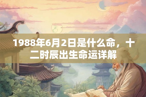 1988年6月2日是什么命,十二时辰出生命运详解 1988年6月2日是什么命,十二时辰出生命运详解