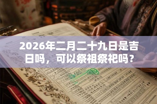 2026年二月二十九日是吉日吗，可以祭祖祭祀吗？