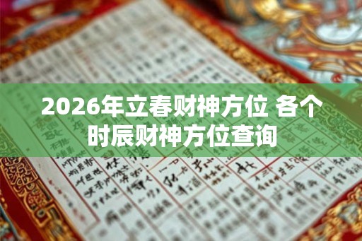 2026年立春财神方位 各个时辰财神方位查询