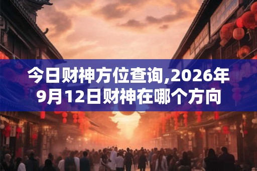 今日财神方位查询,2026年9月12日财神在哪个方向