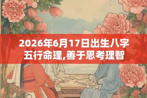2026年6月17日出生八字五行命理,善于思考理智