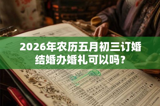 2026年农历五月初三订婚结婚办婚礼可以吗？