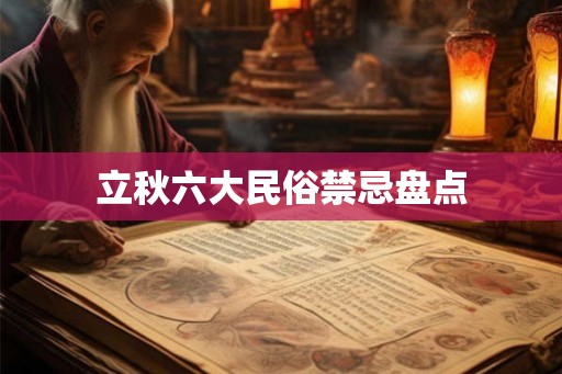 立秋六大民俗禁忌盘点