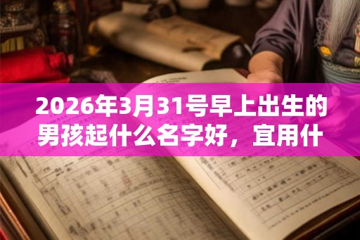 2026年3月31号早上出生的男孩起什么名字好，宜用什么字？