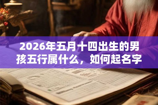 2026年五月十四出生的男孩五行属什么，如何起名字