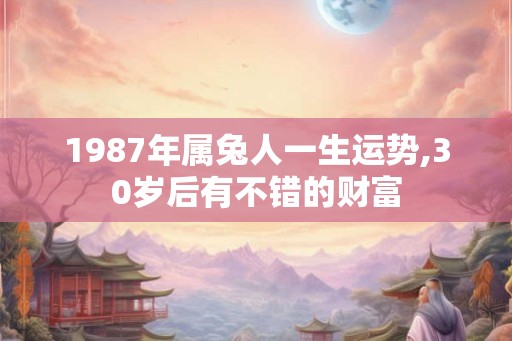 1987年属兔人一生运势,30岁后有不错的财富