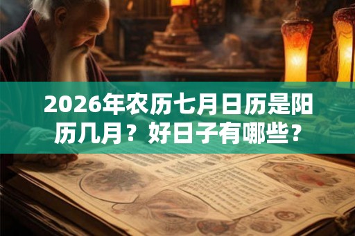 2026年农历七月日历是阳历几月？好日子有哪些？