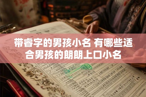 带睿字的男孩小名 有哪些适合男孩的朗朗上口小名