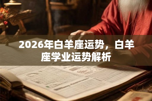 2026年白羊座运势，白羊座学业运势解析